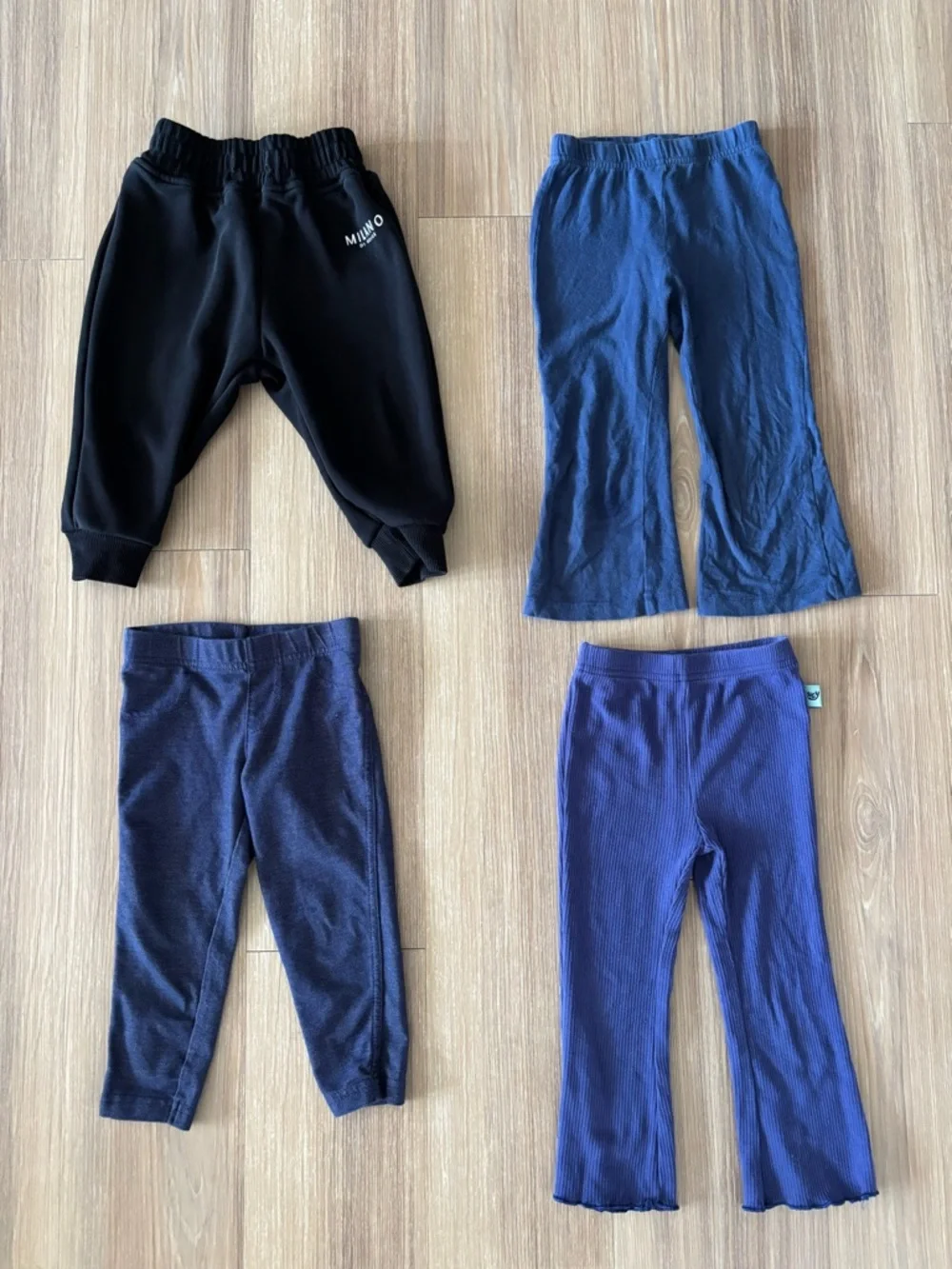 Lot of 4 Toddler GIRL’S Joggers Leggings Black Blue Milano Di Rouge Carters 2T